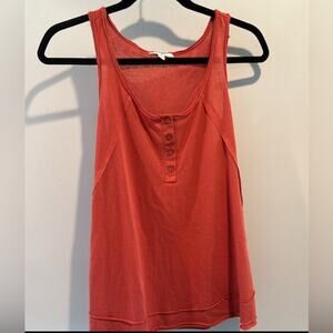Umgee Medium Rust Scoopneck Henley Tank Top NWOT